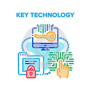 Key Technology Cyber System Vector Concept Color