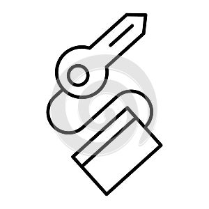 Key thin line icon. Passkey vector illustration isolated on white. Keychain with key outline style design, designed for