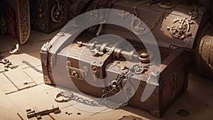 The Key to Fortune Unlocking the Secrets of a Pirate s Treasure Chest.AI Generated