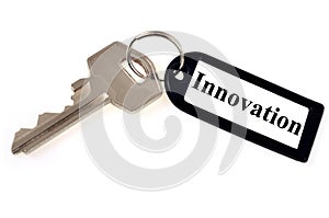 The key to innovation on white background