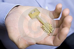 Key to the man's palm