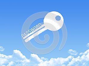 Key to Password cloud shape