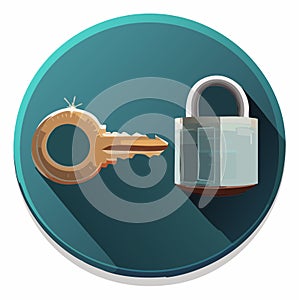 Key to Security Flat Design Icon
