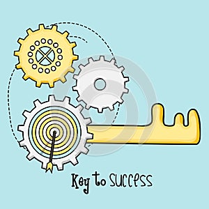 Key to success for Business progress concept.