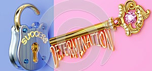 Key to success is Determination - to win in work or life you need to focus on Determination, it opens the doors that lead to