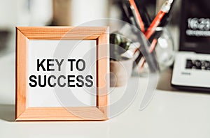 The key to success is a frame on the desktop, an isolated white background