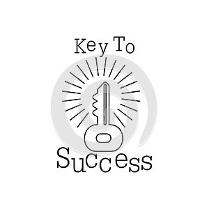 Key to success line art design vector