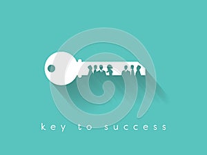 Key to success is in teamwork and communication business vector concept.