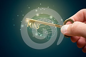 Key to unlock mind to increase intellect concept