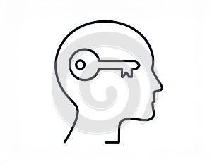 Key to Unlocking the Mind Concept Icon