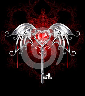 Key with vampire heart