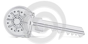 Key vault, security and protect concept, 3D rendering