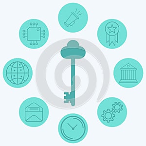 Key vector icon sign symbol