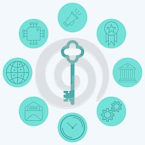 Key vector icon sign symbol