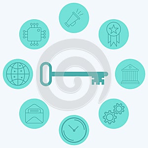 Key vector icon sign symbol