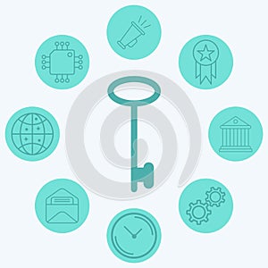 Key vector icon sign symbol