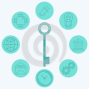 Key vector icon sign symbol