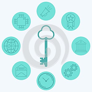 Key vector icon sign symbol