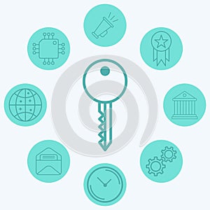 Key vector icon sign symbol