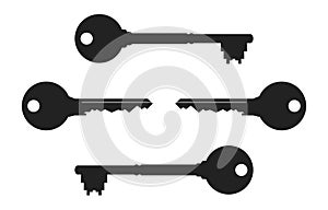 Key vector icons isolated on a white background