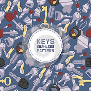 Key vector seamless pattern house keys lock for safety and home security protection locked secure backdrop interlock