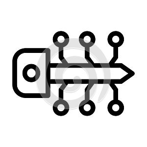 key Vector Thick Line Icon For Personal And Commercial Use