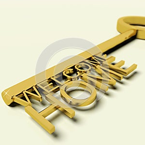 Key With Welcome Home Text As Symbol For Property And Ownership