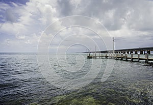 Key west bridge view on a cloudy day.