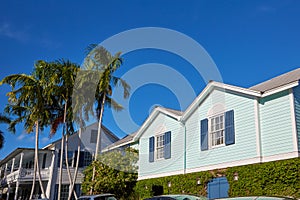 Key west downtown street houses in Florida