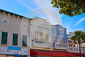Key west downtown street houses in Florida photo
