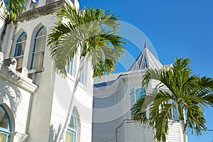 Key west downtown street houses in Florida photo