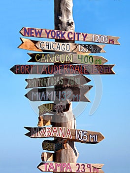 Key west signpost