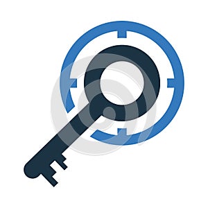 Key wording, target icon. Simple editable vector design isolated on a white background