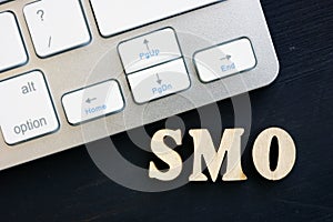 Keyboard and abbreviation SMO Social Media Optimization photo