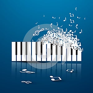 Keyboard. Abstract Vector Music Illustration.