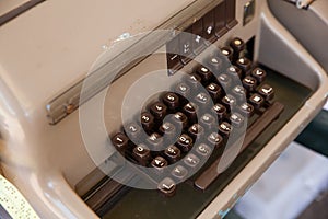 Keyboard of ancient telex photo