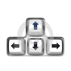 Keyboard arrow cursor keys buttons 3D