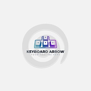 Keyboard arrows abstract logo designs with colorful