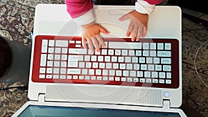 Keyboard baby laptop first steps red