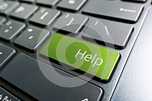 Keyboard - with a big HELP. Picture of button on the keyboard with word of HELP