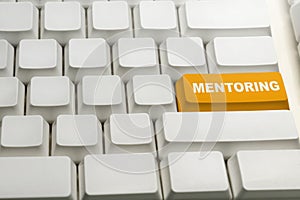 Keyboard button with \'mentoring\' text