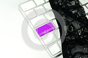 Keyboard with a button for online dating