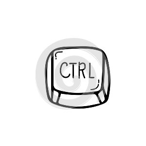 Keyboard Button, Vector illustration of Ctrl isolated