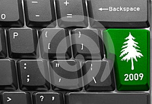 Keyboard with Christmas tree key