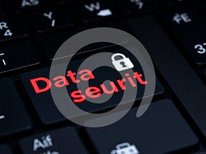 Keyboard Close-Up with Red Key Highlighting Data Security and Digital Privacy photo