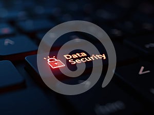 Keyboard Close-Up with Red Key Highlighting Data Security and Digital Privacy photo
