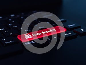 Keyboard Close-Up with Red Key Highlighting Data Security and Digital Privacy photo