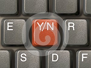 Keyboard (closeup) with Y/N key - choice
