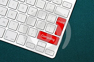 Keyboard with cloud computing words. Business concept