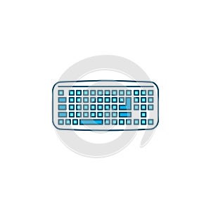 Keyboard color line icon. Input device.
